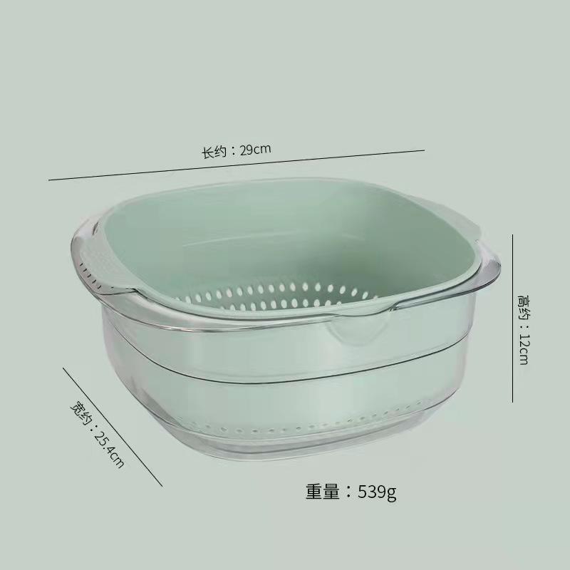 Double Layer Plastic Colander Basket Kitchen Washing Fruit Vegetable Straine Washing Rinsing Soaking Vegetable Food Basket світло-зелений колір
Double Layer Plastic Colander Basket Kitchen Washing Fruit Vegetable Straine Washing Rinsing Soaking Vegetable Food Basket світло-зелений колір