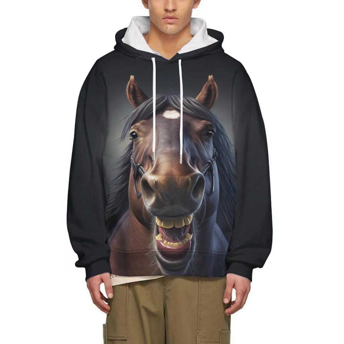 Весенняя и осенняя мода 3D-печать с милым животным-лошадью, мужская/женская толстовка с капюшоном, уличная личность, дикий свободный топ 3XL