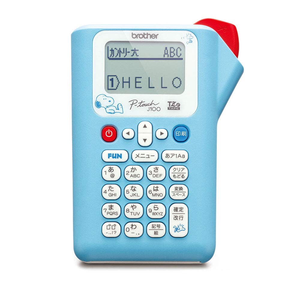 Brother Industries P-touch Label Maker PT-J100SNL Snoopy Light Blue (3.5mm-12mm Width/TZe Tape)
Brother Industries P-touch Label Maker PT-J100SNL Snoopy Light Blue (3.5mm-12mm Width/TZe Tape)