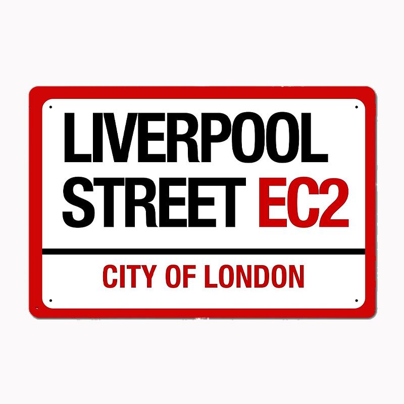 LIVERPOOL STREET SIGNAGE Sign Poster Metal Poster Sign Club Custom Indoor Wall Tin Sign Room Decor Home Decor 20x30cm(7.8x11.8inch)
LIVERPOOL STREET SIGNAGE Sign Poster Metal Poster Sign Club Custom Indoor Wall Tin Sign Room Decor Home Decor 20x30cm(7.8x11.8inch)