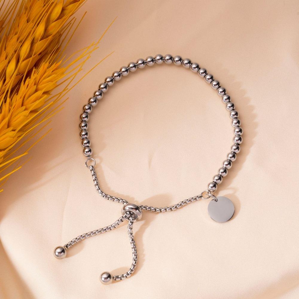 New Classic Fashion Round Card Stainless Steel Beaded Bracelet for Women Adjustable Personalized Pull-out Bangle Korean Zircon мідний
New Classic Fashion Round Card Stainless Steel Beaded Bracelet for Women Adjustable Personalized Pull-out Bangle Korean Zircon мідний