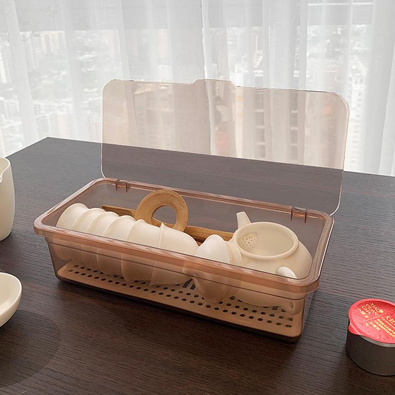 Прозрачный ящик для хранения чайного сервиза, чашка с крышкой и сливом, пылезащитный держатель для столовых приборов для кухни коричневый
Прозрачный ящик для хранения чайного сервиза, чашка с крышкой и сливом, пылезащитный держатель для столовых приборов для кухни коричневый
