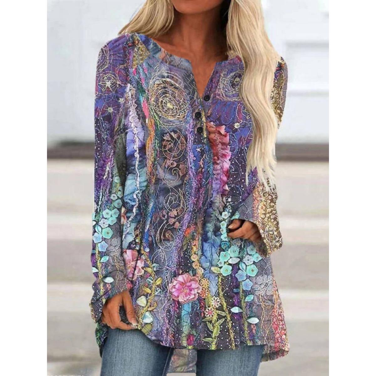 Fall Winter Women s Long Sleeve V-neck Floral Print T-shirt Preppy Style Casual Top For Women European American Fashion S фиолетовый
Fall Winter Women s Long Sleeve V-neck Floral Print T-shirt Preppy Style Casual Top For Women European American Fashion S фиолетовый