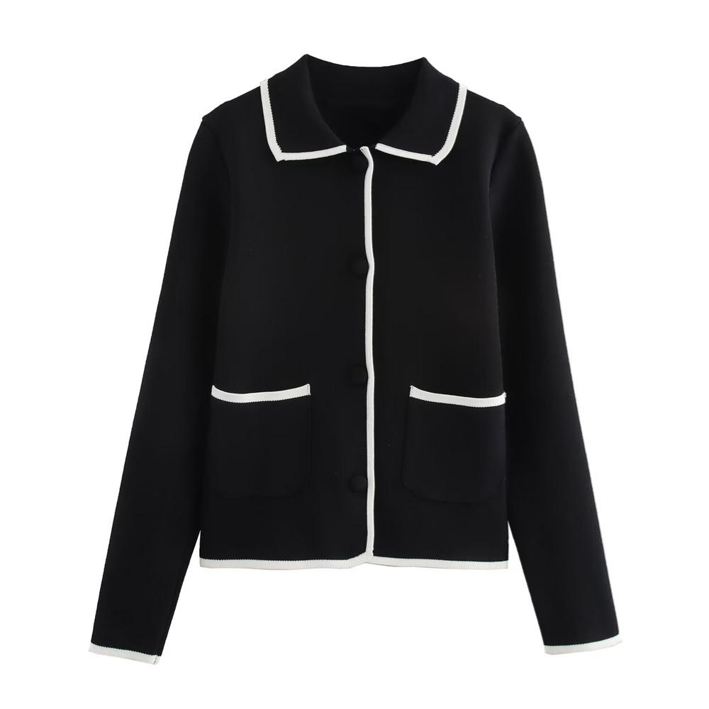 2025 Spring Women s Color Block Trim Turn-Down Collar Long Sleeve Slim Knit Cardigan S
2025 Spring Women s Color Block Trim Turn-Down Collar Long Sleeve Slim Knit Cardigan S