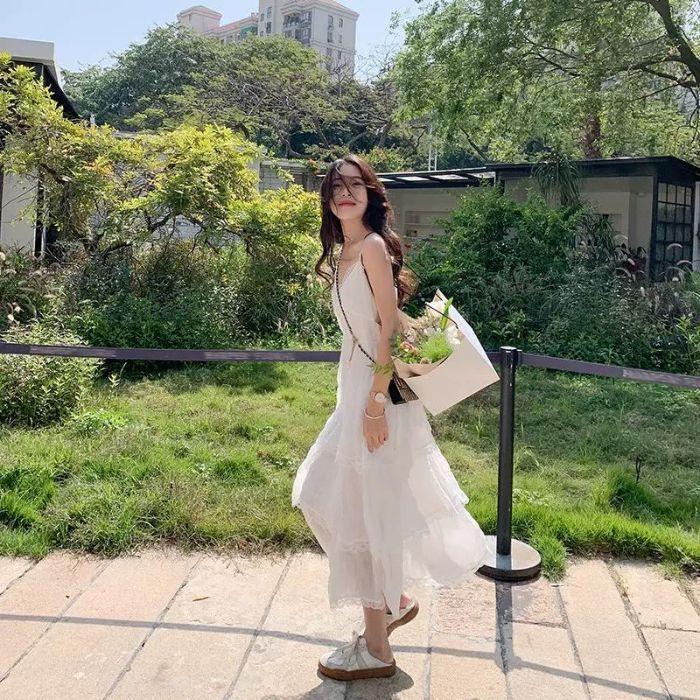 White French Strappy Slimming Mid-Length Petite Cake Tea Dress L білий
White French Strappy Slimming Mid-Length Petite Cake Tea Dress L білий