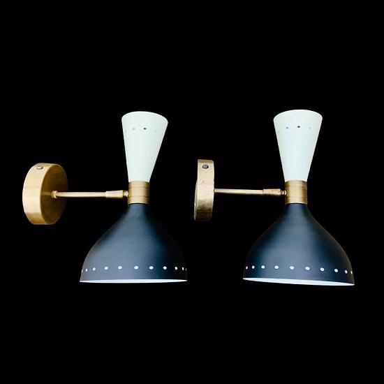 Латунные итальянские настенные бра Diabolo середины 1950-х годов. Блестящие бело-черные настенные бра. Пара лампочек. Бра на заказ. 26.67 cm чёрный
Латунные итальянские настенные бра Diabolo середины 1950-х годов. Блестящие бело-черные настенные бра. Пара лампочек. Бра на заказ. 26.67 cm чёрный