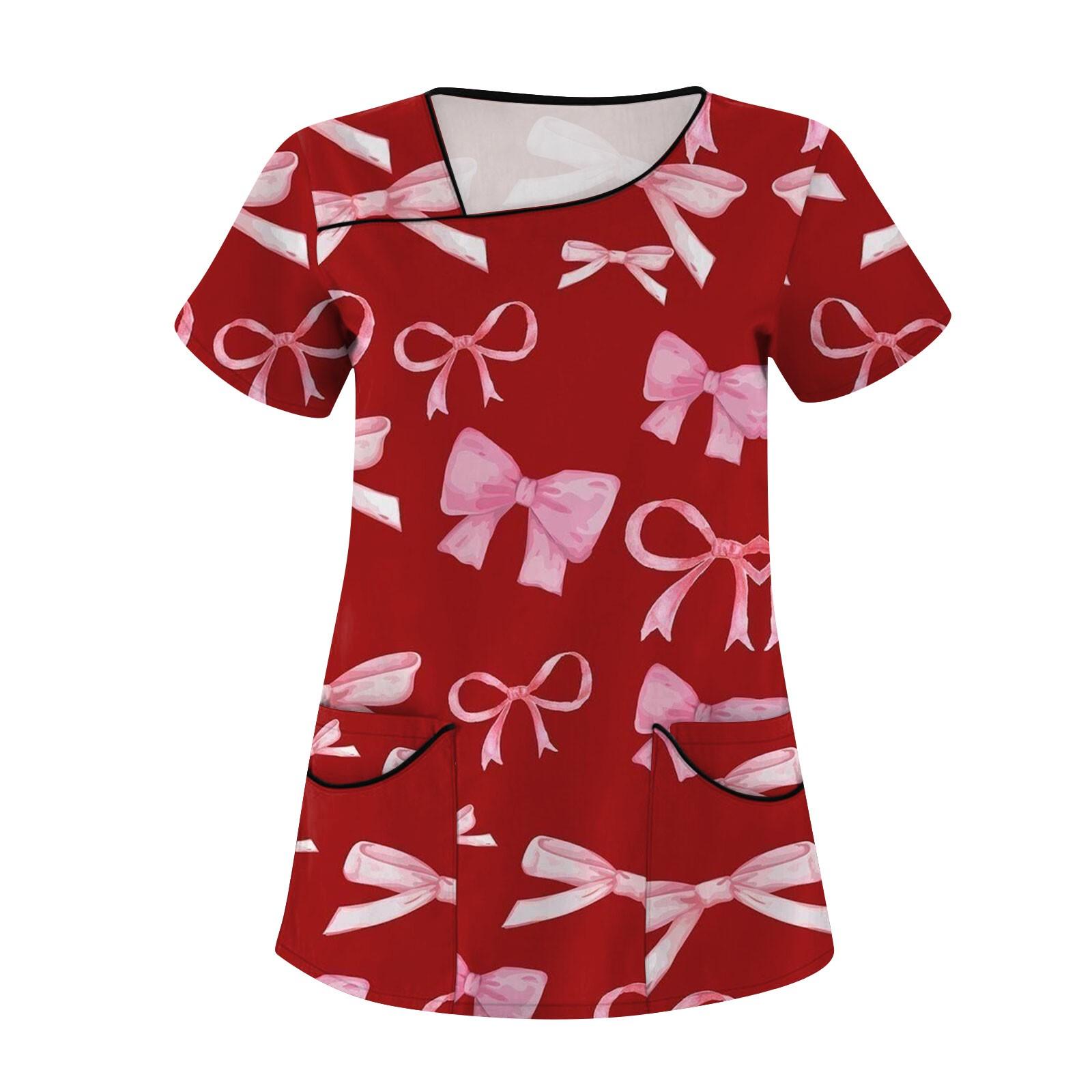 Женская мода с бантом и принтом, короткий рукав, рабочая одежда с двойными карманами XL винный
Женская мода с бантом и принтом, короткий рукав, рабочая одежда с двойными карманами XL винный