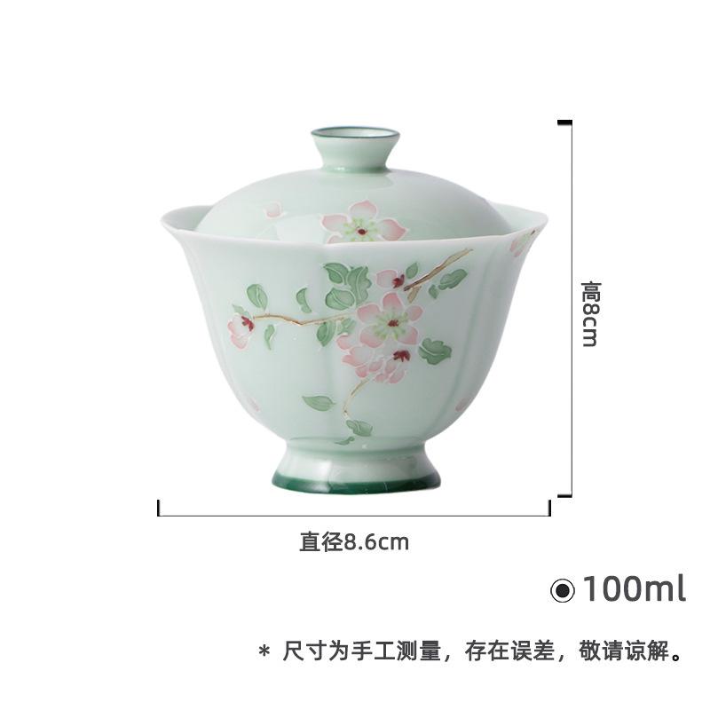 100ml Hand-painted Pear Blossom High Foot Gaiwan Handmade Tea Tureen Tea Bowl With Lid Kit Tea Maker Cover Bowl For Tea Craft
100ml Hand-painted Pear Blossom High Foot Gaiwan Handmade Tea Tureen Tea Bowl With Lid Kit Tea Maker Cover Bowl For Tea Craft