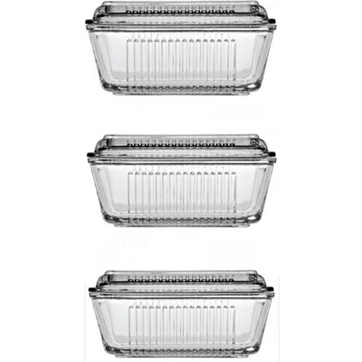 Набор из 3 стеклянных контейнеров для хранения завтрака с маслом
Набор из 3 стеклянных контейнеров для хранения завтрака с маслом