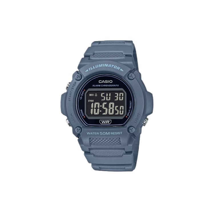 Casio 50M Water Resistant Quartz Watch Resin Strap Unisex Watches Black W219HC-2BV Black Dial
Casio 50M Water Resistant Quartz Watch Resin Strap Unisex Watches Black W219HC-2BV Black Dial