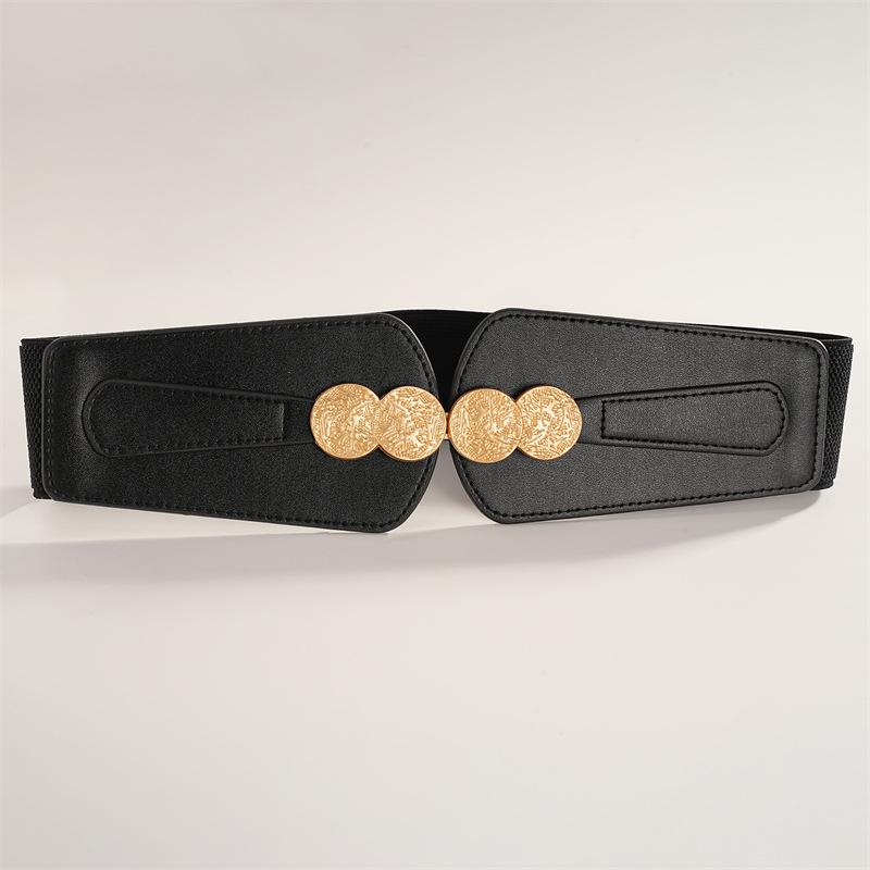 Retro Women s Wide Elastic Waist Belt with Interlocking Buckle - Available in Black and Camel Colors for Coat or Sweater. чёрный
Retro Women s Wide Elastic Waist Belt with Interlocking Buckle - Available in Black and Camel Colors for Coat or Sweater. чёрный