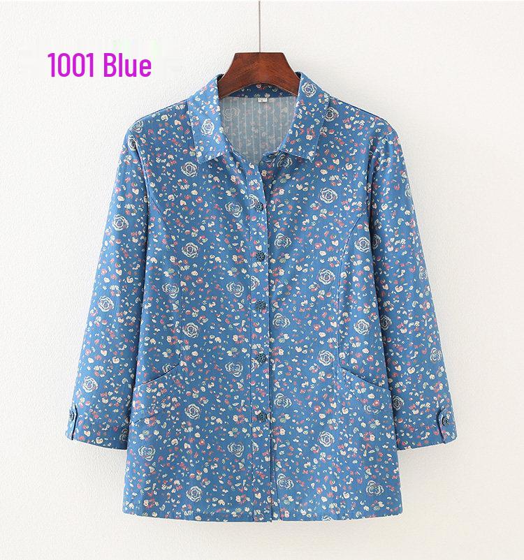 Cotton Seven-Sleeve Shirt for Middle-Aged and Elderly Women - Summer Lapel Shirt 3XL (120-135 lbs)
Cotton Seven-Sleeve Shirt for Middle-Aged and Elderly Women - Summer Lapel Shirt 3XL (120-135 lbs)