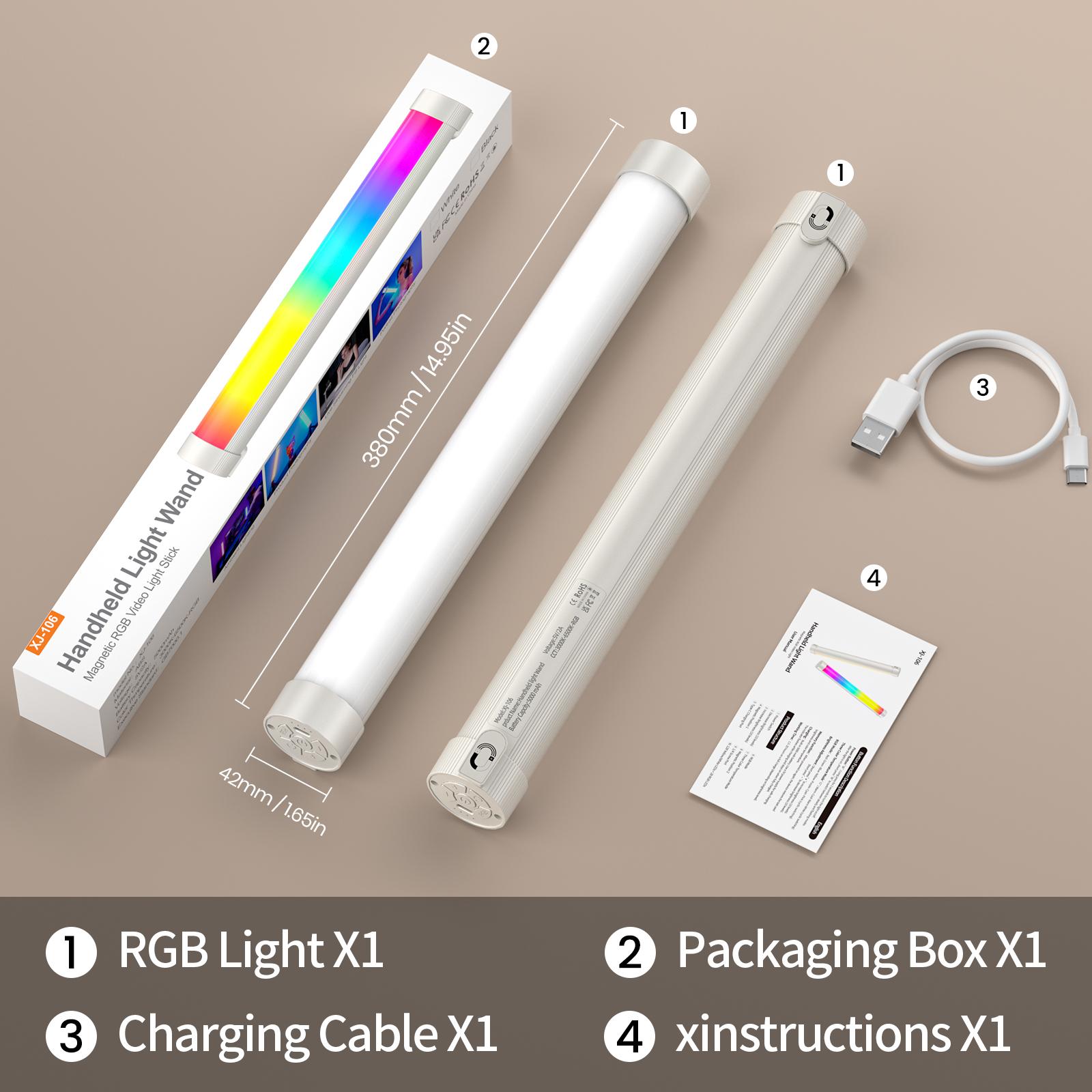 Magnetic Handheld Light Wand RGB Mini LED Video Light Stick with 5000mAh Rechargeable Battery 3000-6500K белый
Magnetic Handheld Light Wand RGB Mini LED Video Light Stick with 5000mAh Rechargeable Battery 3000-6500K белый