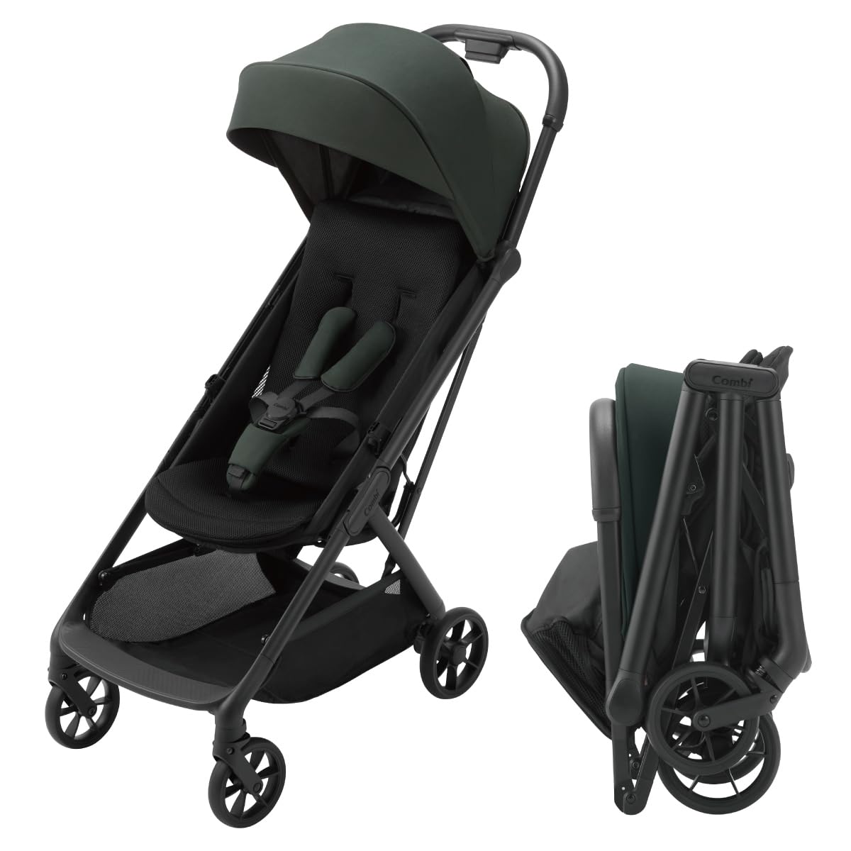 Combi Auto N Second BQ Stroller, Dark Green, for babies 6 months to 48 months, with auto-close and compact folding.
Combi Auto N Second BQ Stroller, Dark Green, for babies 6 months to 48 months, with auto-close and compact folding.
