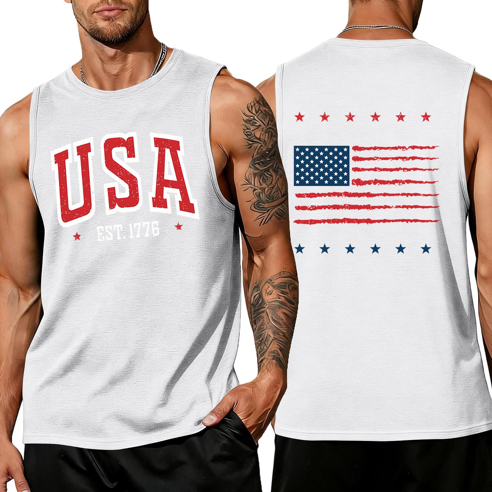 America 250 Shirt Mens Patriotic Shirts USA EST 1776 Print Sleeveless Top Independence Day Shirts for Men Patriotic Shirts for Men XL білий
America 250 Shirt Mens Patriotic Shirts USA EST 1776 Print Sleeveless Top Independence Day Shirts for Men Patriotic Shirts for Men XL білий