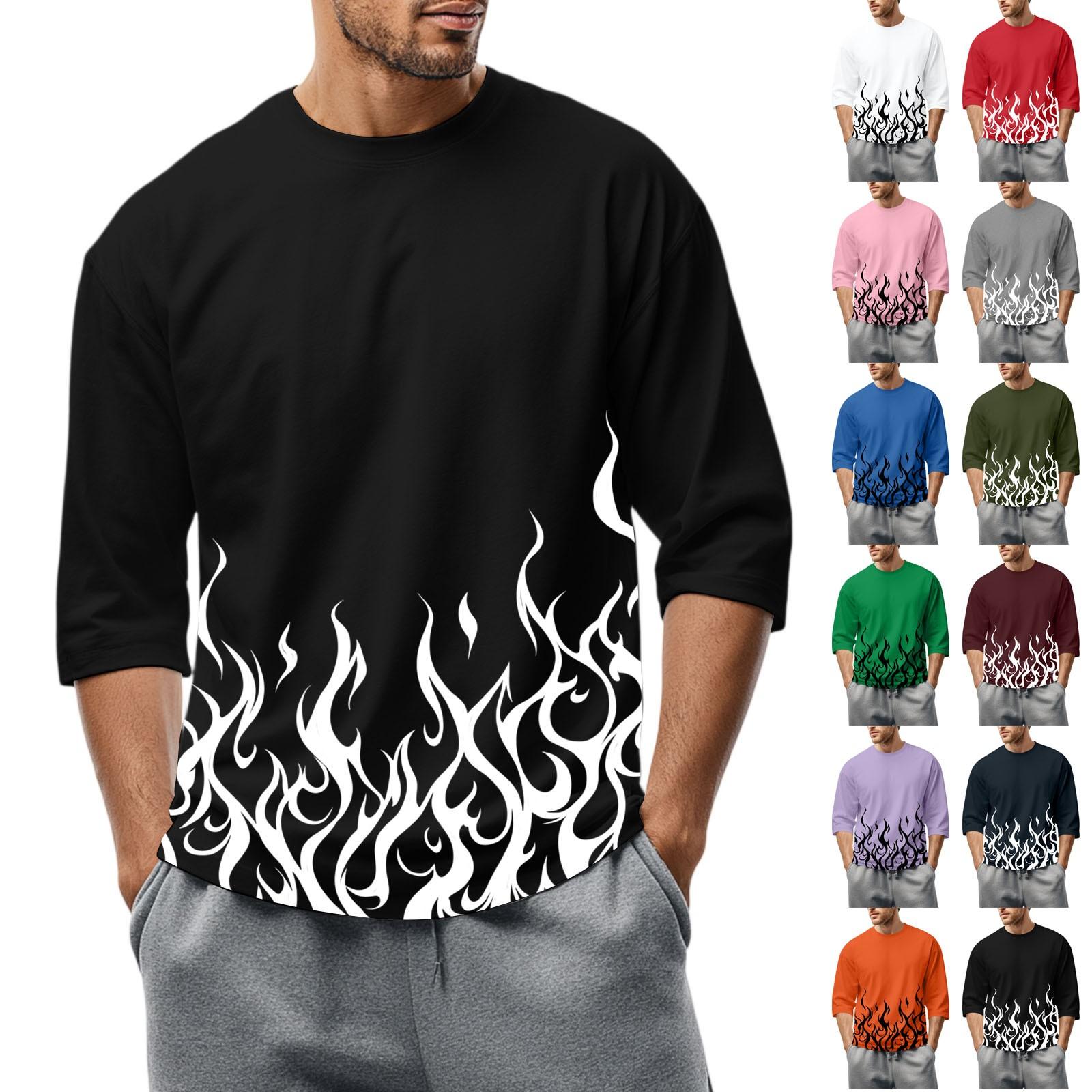 Men S Round Neck Three-Quarters Sleeve Top Casual Fashion T-Shirt L армія зелений колір
Men S Round Neck Three-Quarters Sleeve Top Casual Fashion T-Shirt L армія зелений колір