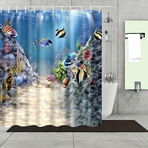 Cartoon Shower Curtain,Ocean Fish Underwater Animal Bathroom Curtain With Hooks Nautical Coastal Bath Curtain For Bathtub Decor W60H190(CM)-1 Pcs
Cartoon Shower Curtain,Ocean Fish Underwater Animal Bathroom Curtain With Hooks Nautical Coastal Bath Curtain For Bathtub Decor W60H190(CM)-1 Pcs