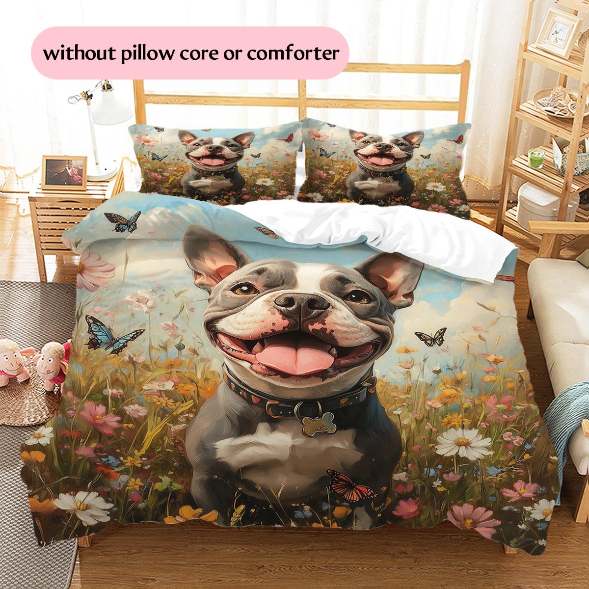 Pitbull and grass Pattern Bedding Home Decoration Birthday Gift (1 * duvet cover + 2 * pillowcase, without core) 135x200cm
Pitbull and grass Pattern Bedding Home Decoration Birthday Gift (1 * duvet cover + 2 * pillowcase, without core) 135x200cm