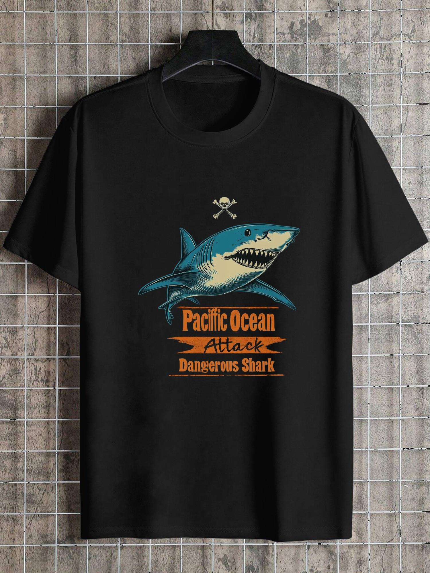 1pc Dangerous Shark Attack Graphic T-shirt - 180g Cotton Crew Neck Short Sleeve Tee with Bold Pacific Ocean Design M
1pc Dangerous Shark Attack Graphic T-shirt - 180g Cotton Crew Neck Short Sleeve Tee with Bold Pacific Ocean Design M