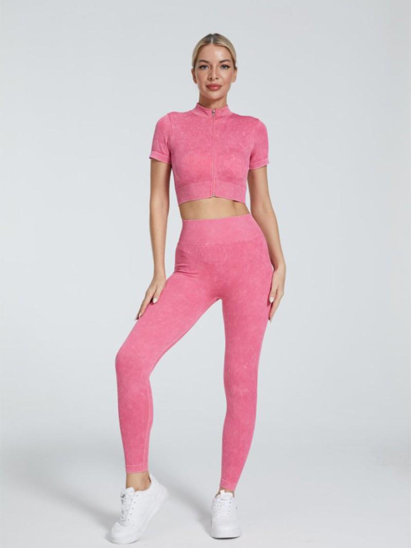 Frosted Ribbed Short Sleeve Zipper Cardigan & Long Pants Yoga Set Medium
Frosted Ribbed Short Sleeve Zipper Cardigan & Long Pants Yoga Set Medium