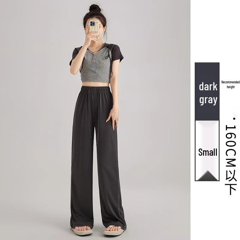 Petite Women s Summer Gray Wide-Leg Ice Silk High-Waist Pants 2XL (126-145 jin)
Petite Women s Summer Gray Wide-Leg Ice Silk High-Waist Pants 2XL (126-145 jin)