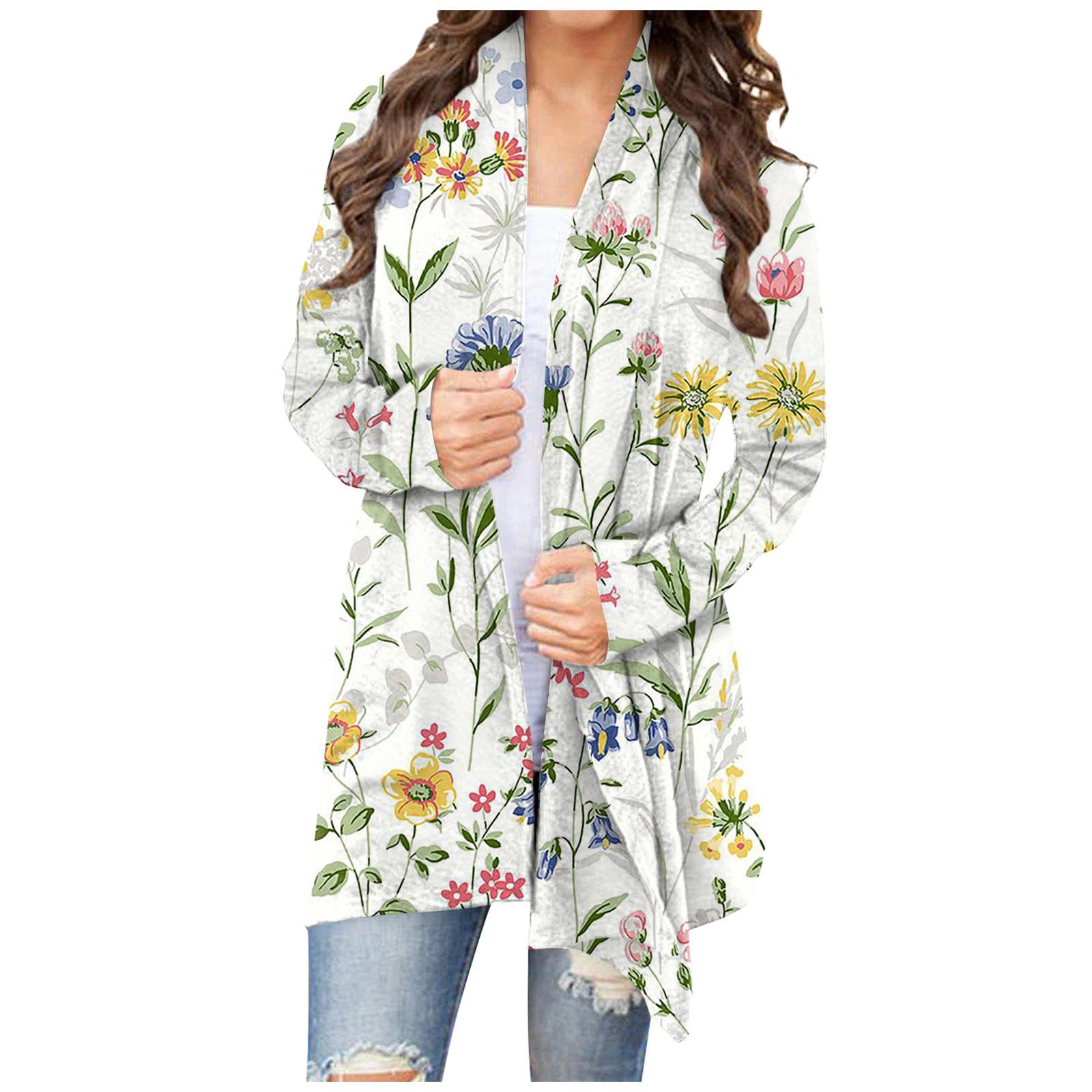 Жіноче модне повсякденне пальто з кардиганом із квітковим принтом середньої довжини L білий
Жіноче модне повсякденне пальто з кардиганом із квітковим принтом середньої довжини L білий