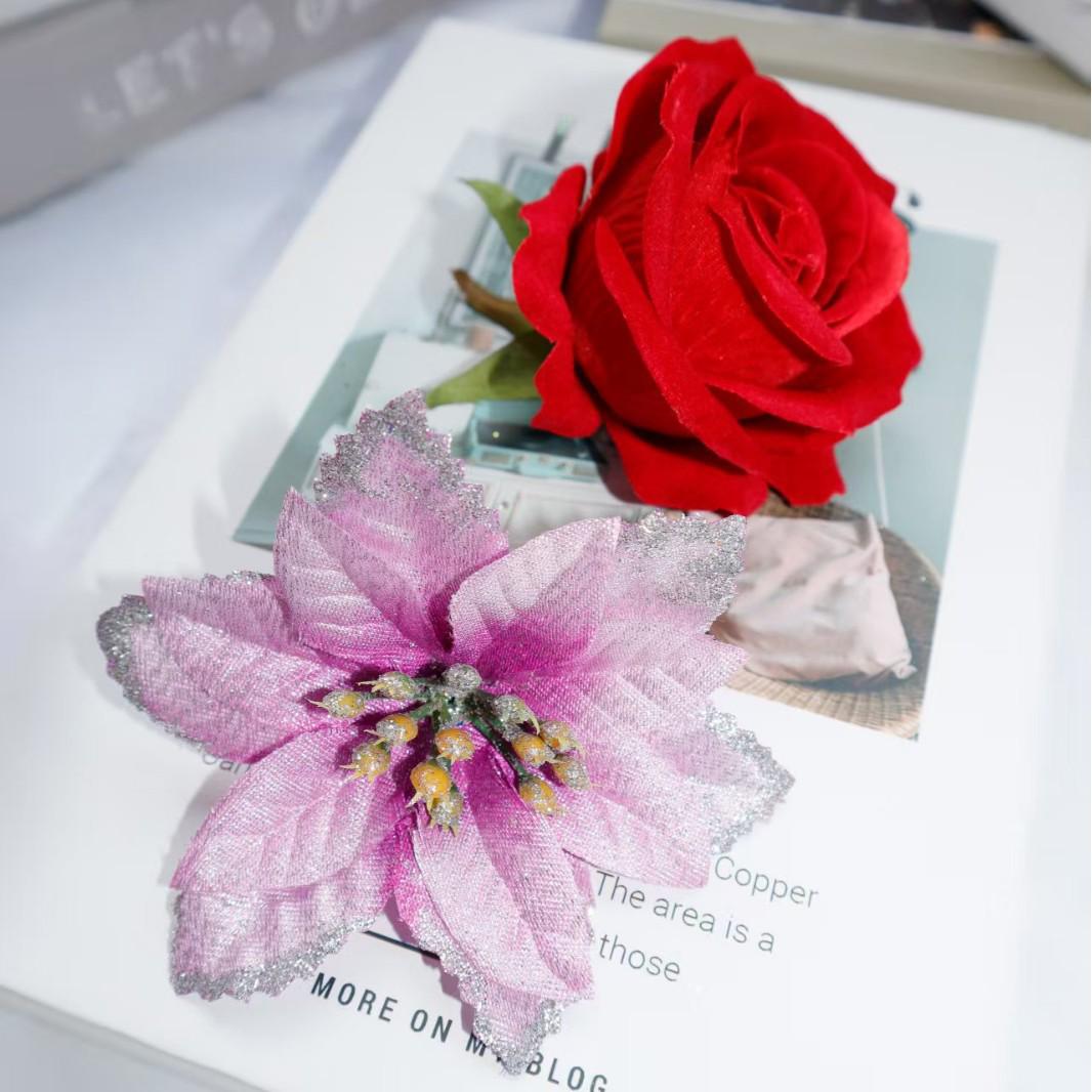 Poinsettia Small Gold-Edged Artificial Christmas Flower for Holiday Decorations, Ornaments, and Wreaths. 11 cm
Poinsettia Small Gold-Edged Artificial Christmas Flower for Holiday Decorations, Ornaments, and Wreaths. 11 cm