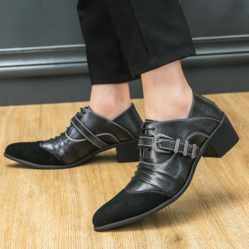 European station large size high heel sole pointed men s shoes 38-46 size thick heel heightened personality lace-up pointed British single shoes 38
European station large size high heel sole pointed men s shoes 38-46 size thick heel heightened personality lace-up pointed British single shoes 38