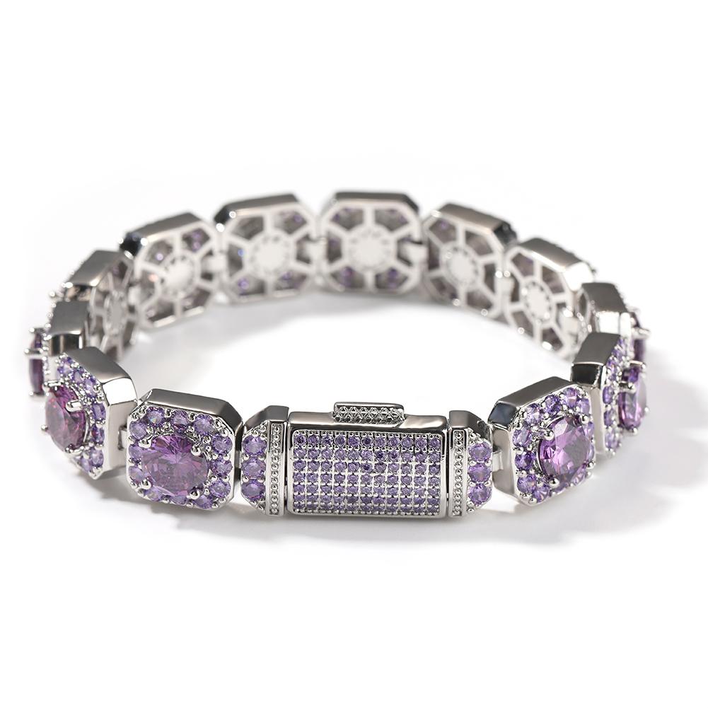 THE BLING KING 12mm Bracelet Iced Out Bling Pink Purple Yellow Square Baguettecz Paved Link Chain Choker Hiphop Jewelry For Gift 7inch фіолетовий
THE BLING KING 12mm Bracelet Iced Out Bling Pink Purple Yellow Square Baguettecz Paved Link Chain Choker Hiphop Jewelry For Gift 7inch фіолетовий