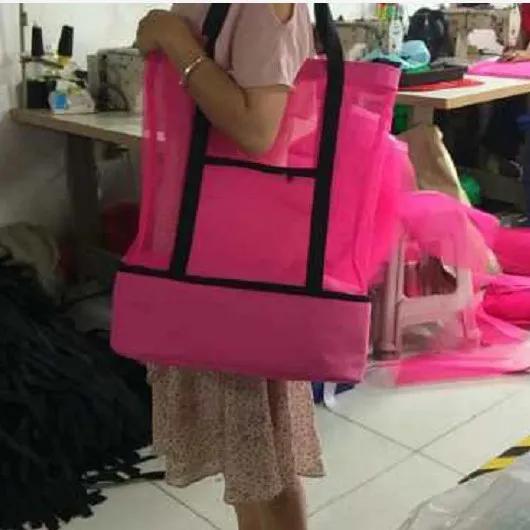 Heat Preservation Picnic Beach Bag Women Mesh Transparent Double-layer Swim Storage High Capacity Shopping Waterproof Bags Tote рожевий
Heat Preservation Picnic Beach Bag Women Mesh Transparent Double-layer Swim Storage High Capacity Shopping Waterproof Bags Tote рожевий