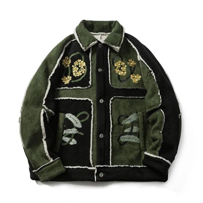 Winter Contrasting Color Patchwork Suede Lamb Fur Parka Mens Lapel Single Breasted Thickened Insulation Jacket Couple Streetwear
Winter Contrasting Color Patchwork Suede Lamb Fur Parka Mens Lapel Single Breasted Thickened Insulation Jacket Couple Streetwear