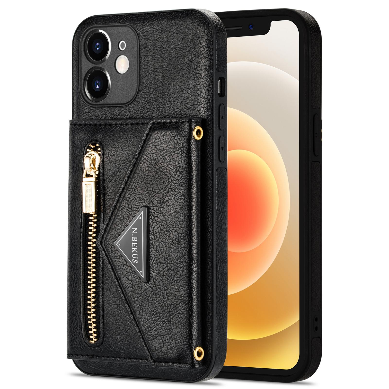 N.BEKUS for iPhone 12 mini 5.4 inch Kickstand Design Wallet Anti-scratch Drop-proof PU Leather+TPU Mobile Phone Case with Long Lanyard Black
N.BEKUS for iPhone 12 mini 5.4 inch Kickstand Design Wallet Anti-scratch Drop-proof PU Leather+TPU Mobile Phone Case with Long Lanyard Black