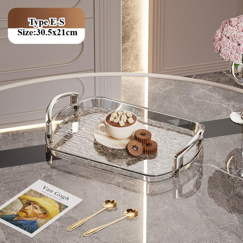 Clear Plastic Serving Tray PET Material with Handles Versatile Dining Tea Serving Platter for Home Restaurant Cafe Decorate
Clear Plastic Serving Tray PET Material with Handles Versatile Dining Tea Serving Platter for Home Restaurant Cafe Decorate