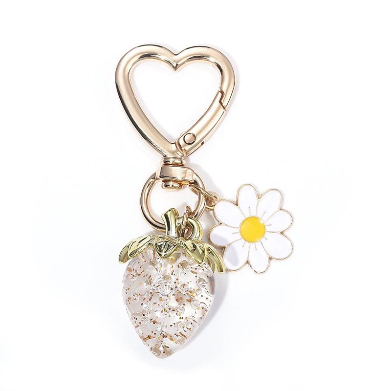 Cute Strawberry White Flower Bag Charms Pendant Keychain Heart Buckle Key Chain For Women Girls Ornament Backpack Accessories
Cute Strawberry White Flower Bag Charms Pendant Keychain Heart Buckle Key Chain For Women Girls Ornament Backpack Accessories