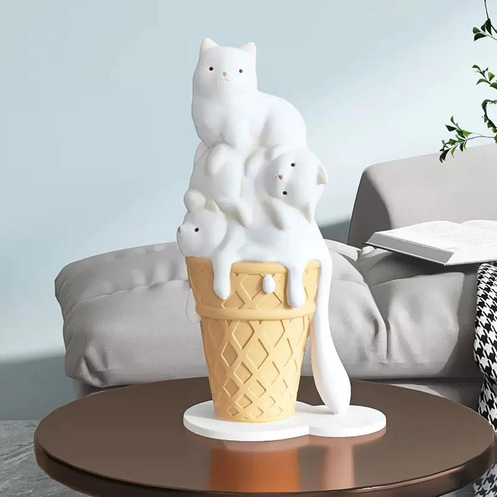 Cute Resin Ice Cream Cat Sculptures Bookcase Shelf Interior Ornaments Statues Funny Gifts for Kids Room Decoration Best Gift
Cute Resin Ice Cream Cat Sculptures Bookcase Shelf Interior Ornaments Statues Funny Gifts for Kids Room Decoration Best Gift