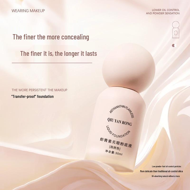 Qiuyan Rong Astaxanthin Flawless Foundation – Long-lasting, Moisturizing, Oil-Control, Waterproof, Non-transferring Concealer. Ivory White
Qiuyan Rong Astaxanthin Flawless Foundation – Long-lasting, Moisturizing, Oil-Control, Waterproof, Non-transferring Concealer. Ivory White