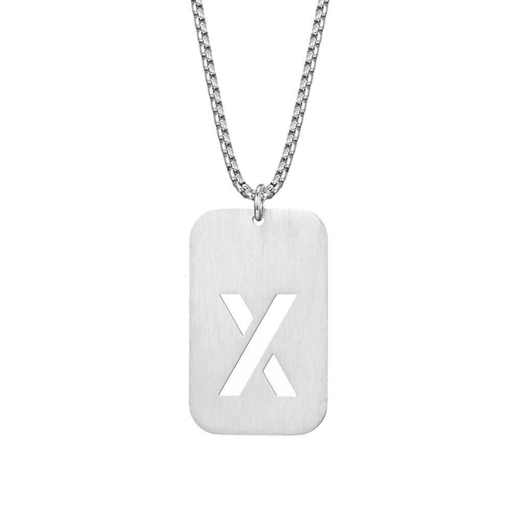 Minimally Neutral Style Surname Name English Letter Hollowed Out Military Brand Necklace Mens Pendant Minimalist Couple Style
Minimally Neutral Style Surname Name English Letter Hollowed Out Military Brand Necklace Mens Pendant Minimalist Couple Style