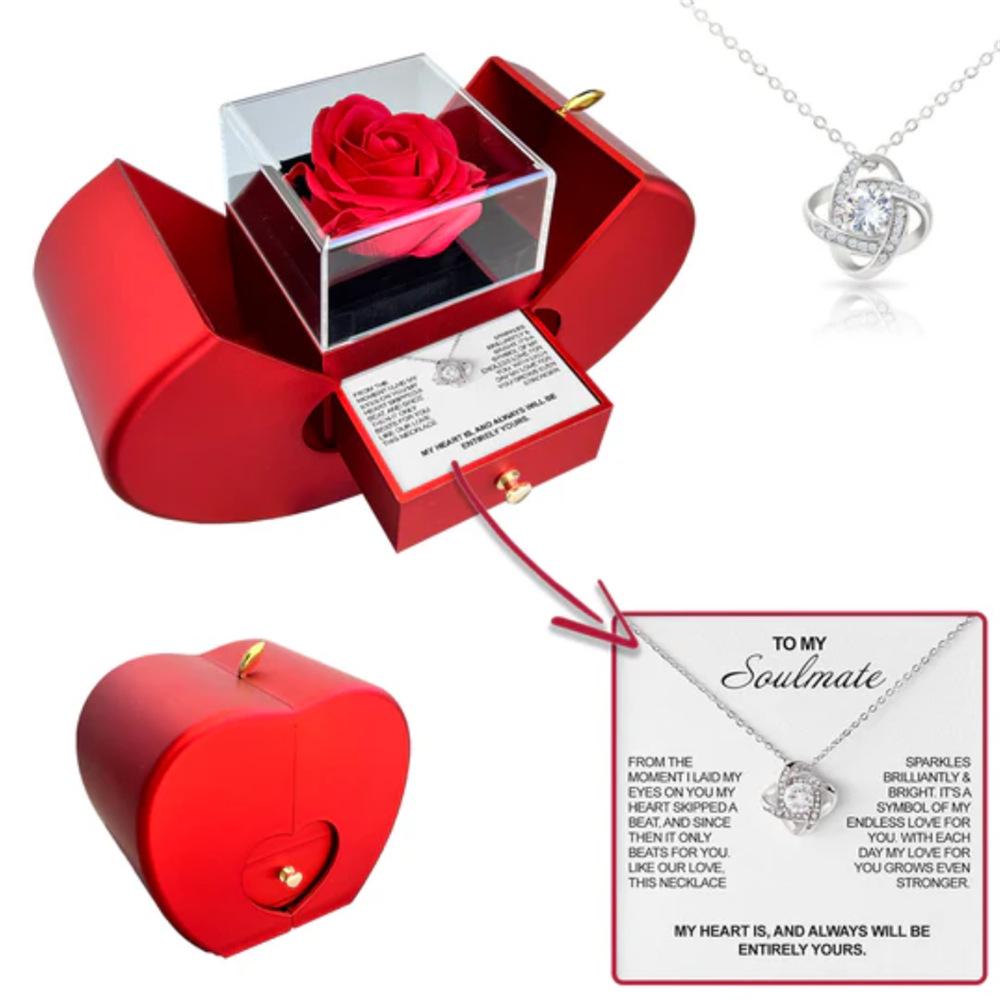 Valentine s Day & Christmas Jewelry Gift Box: Four-Leaf Clover Necklace & Rose Eternal Flower for Women
Valentine s Day & Christmas Jewelry Gift Box: Four-Leaf Clover Necklace & Rose Eternal Flower for Women