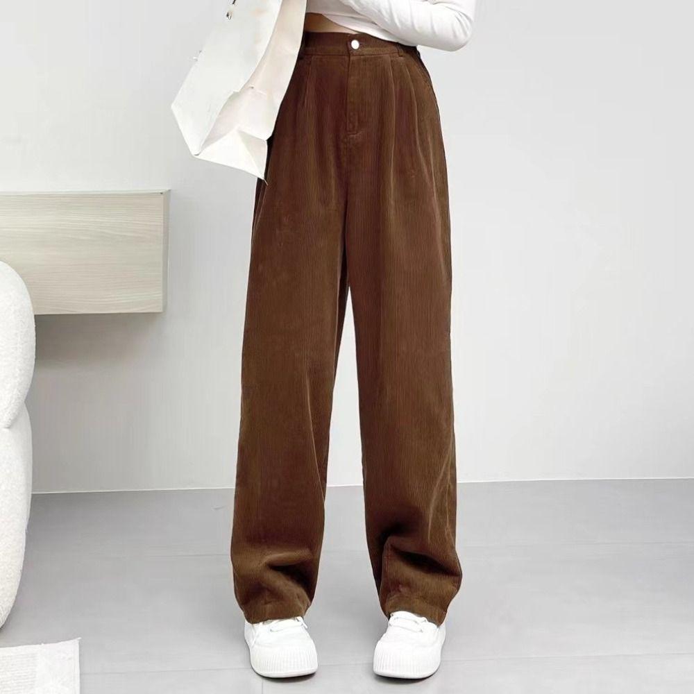 Wide Leg Retro Corduroy Pants Straight Suit Pants Women Fashion High Waist Trousers Lady L хакі
Wide Leg Retro Corduroy Pants Straight Suit Pants Women Fashion High Waist Trousers Lady L хакі