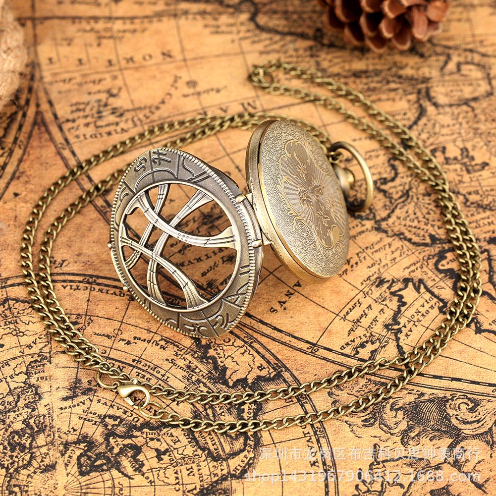 Retro Eye of Agamotto Quartz Pocket Watch - Large Hollowed-Out Antique Style Green Bronze Thin Chain
Retro Eye of Agamotto Quartz Pocket Watch - Large Hollowed-Out Antique Style Green Bronze Thin Chain