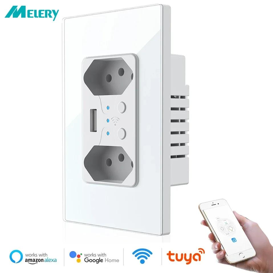 Melery Brazil WiFi Smart Wall Socket USB Tuya Electrical Plug Outlet PC/Glass Panel Alexa Google Home,Whole House Intelligence Glass White
Melery Brazil WiFi Smart Wall Socket USB Tuya Electrical Plug Outlet PC/Glass Panel Alexa Google Home,Whole House Intelligence Glass White