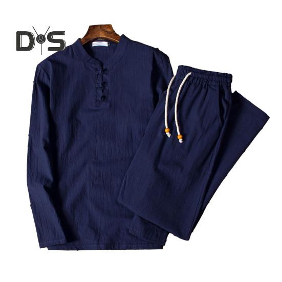 2 шт./компл., мужской топ, брюки, костюм с воротником-стойкой, длинным рукавом, эластичной резинкой на талии, шнурок из бисера, широкие карманы, сплошной цвет, мужская осенне-весенняя рубашка, комплект брюк 3XL темно-синий
2 шт./компл., мужской топ, брюки, костюм с воротником-стойкой, длинным рукавом, эластичной резинкой на талии, шнурок из бисера, широкие карманы, сплошной цвет, мужская осенне-весенняя рубашка, комплект брюк 3XL темно-синий