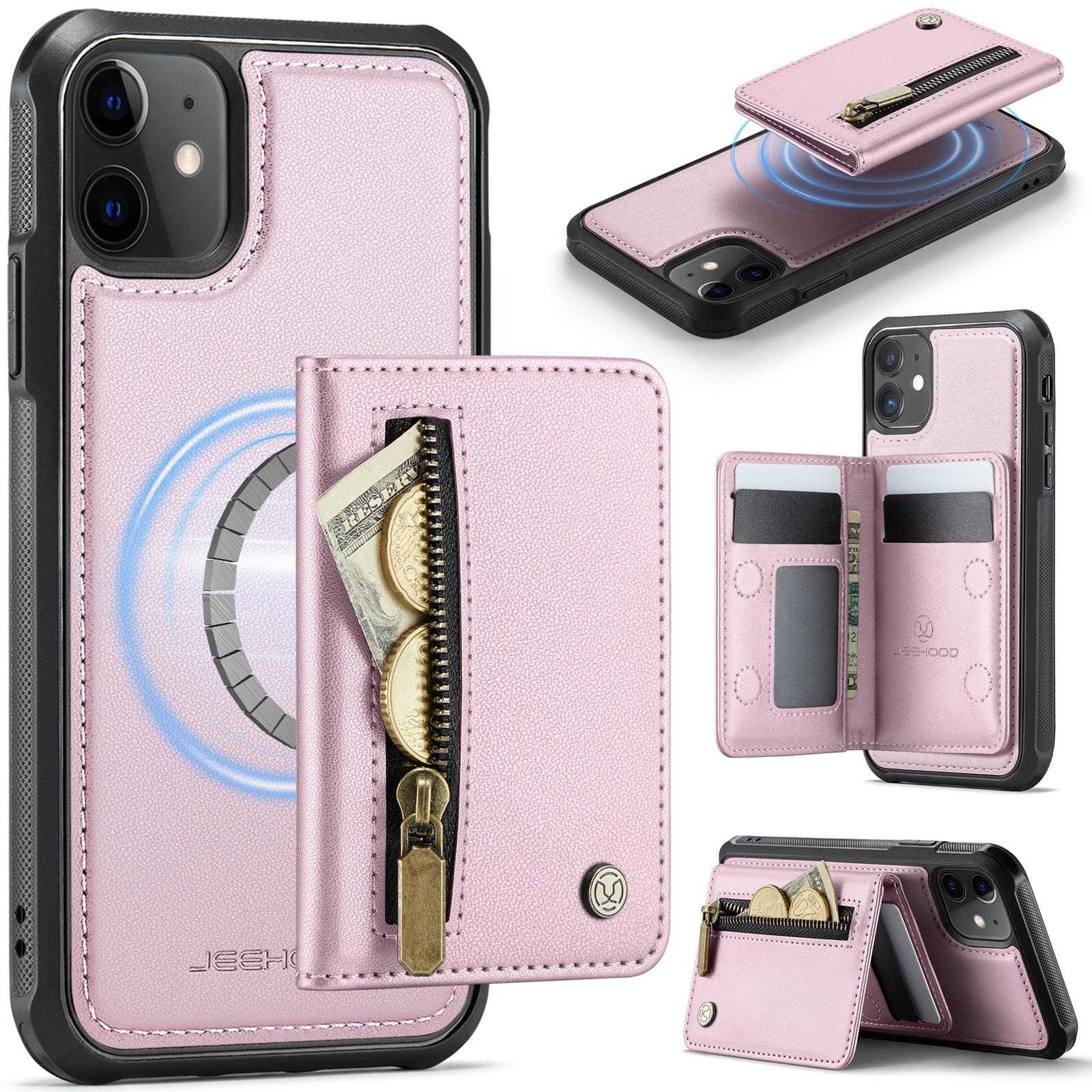 For iPhone 11 Case JEEHOOD J12 Magnetic Detachable Zipper Wallet Kickstand Leather Back Cover Compatible with MagSafe
For iPhone 11 Case JEEHOOD J12 Magnetic Detachable Zipper Wallet Kickstand Leather Back Cover Compatible with MagSafe