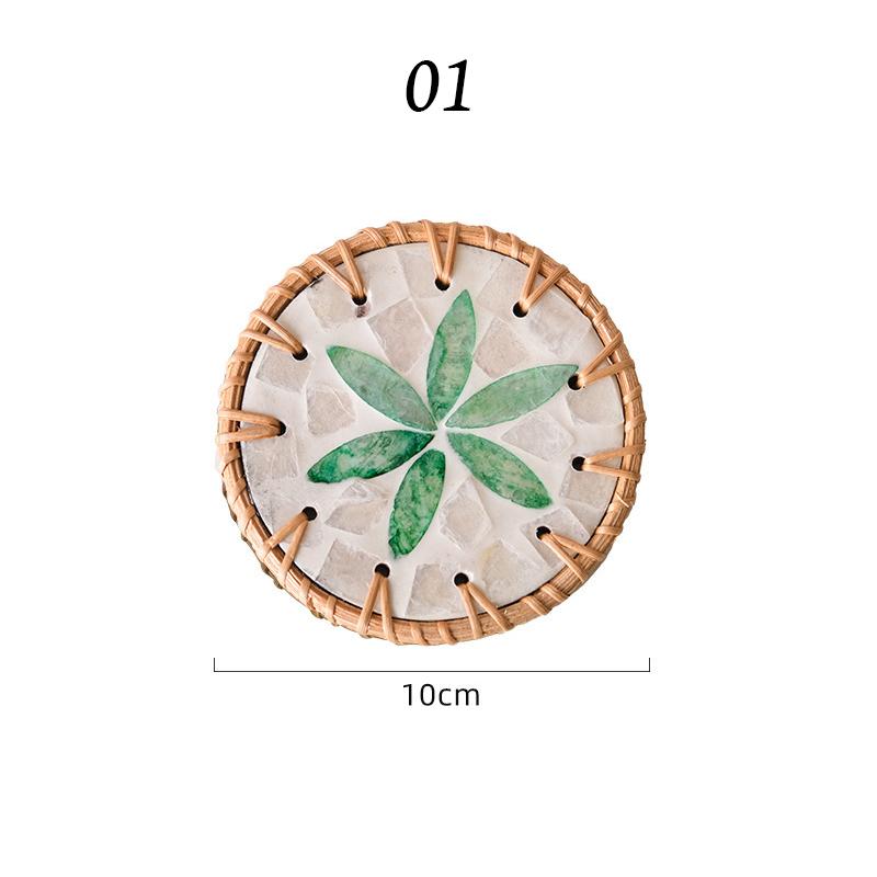 Natural Rattan Colorful Shell Round Coaster Ethnic Style Dining Table Decor Heat-resistant Pad Coffee Tea Hot Drink Mug Placemat
Natural Rattan Colorful Shell Round Coaster Ethnic Style Dining Table Decor Heat-resistant Pad Coffee Tea Hot Drink Mug Placemat