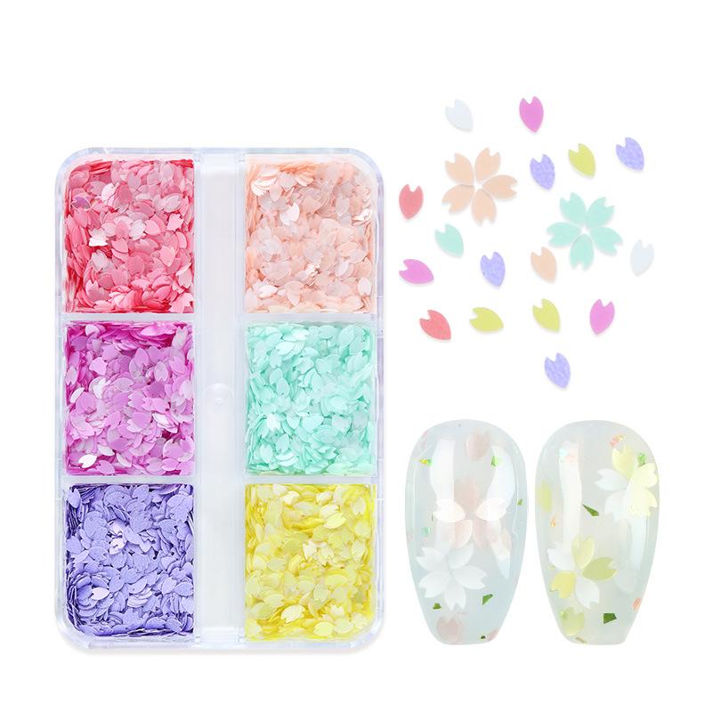 6 Grids Shining Flower Petal Chip Nail Sequins Cherry Blossoms Glitter Stickers Spring Holographic Decor Flakes Colorful Decor
6 Grids Shining Flower Petal Chip Nail Sequins Cherry Blossoms Glitter Stickers Spring Holographic Decor Flakes Colorful Decor