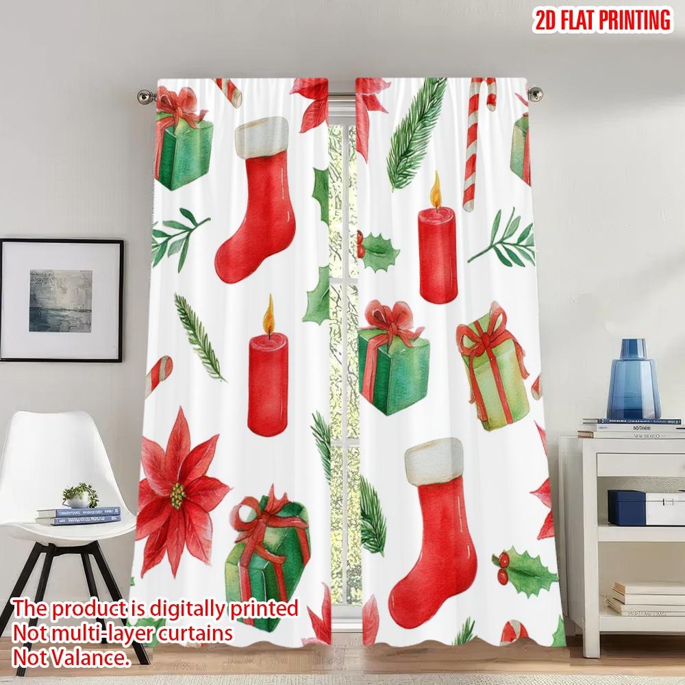 Set Of 2 Flat Printing Christmas Scene Curtains Red Green Poinsettia Digital Printed Polyester Drapes Holiday Curtain W100*H70(CM)-Grommet top&2PCS
Set Of 2 Flat Printing Christmas Scene Curtains Red Green Poinsettia Digital Printed Polyester Drapes Holiday Curtain W100*H70(CM)-Grommet top&2PCS