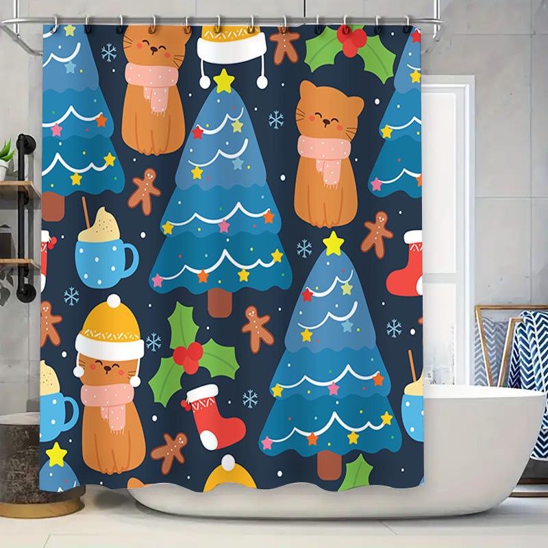 Charming Christmas Cat Trees Bath Curtain Set For Home Decoration Multicolored Shower Curtains W60H190(CM)-1 Pcs
Charming Christmas Cat Trees Bath Curtain Set For Home Decoration Multicolored Shower Curtains W60H190(CM)-1 Pcs