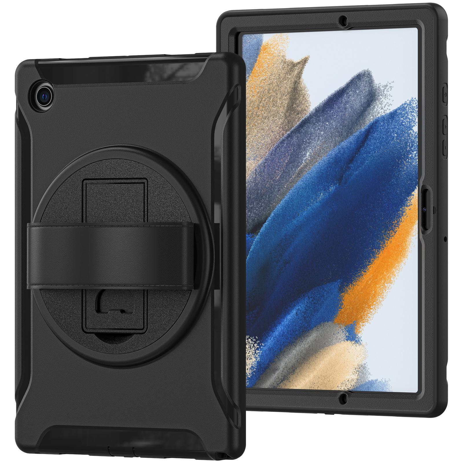 For Samsung Galaxy Tab A8 10.5 (2021)/A8 10.5 (2022) X200/X205 PC+Silicone Tablet Case Rotary Kickstand Hand Strap Protective Cover Black
For Samsung Galaxy Tab A8 10.5 (2021)/A8 10.5 (2022) X200/X205 PC+Silicone Tablet Case Rotary Kickstand Hand Strap Protective Cover Black
