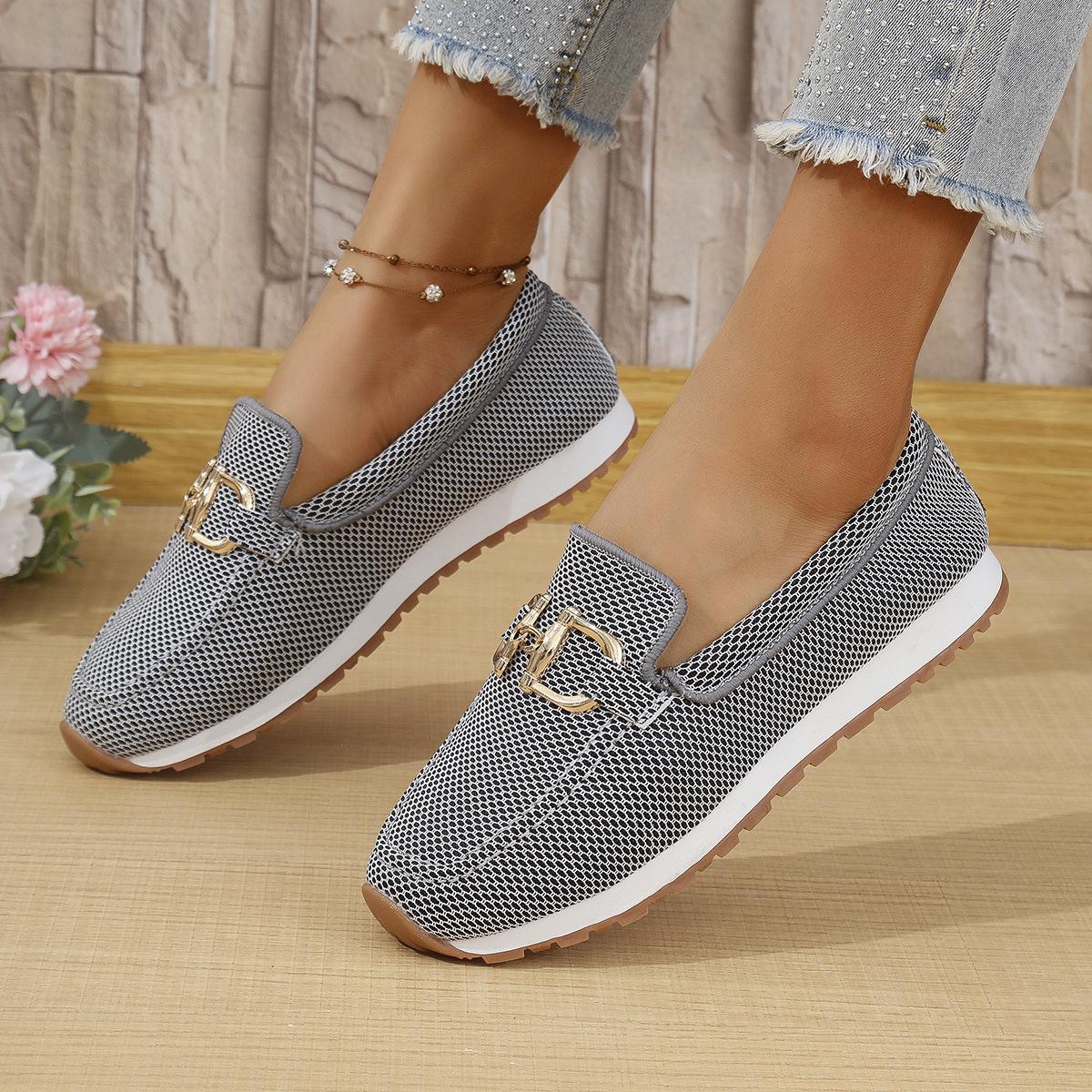 Round Head Metal Buckle Flat Bottom Comfort Casual Shoes Woman Soft Bottom Anti Slip Work Shoes Thick Bottom Slip-on Sneakers 43 чорний
Round Head Metal Buckle Flat Bottom Comfort Casual Shoes Woman Soft Bottom Anti Slip Work Shoes Thick Bottom Slip-on Sneakers 43 чорний