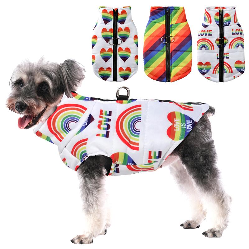 Winter Warm Dog Clothes For Small Medium Dogs Windproof Waterproof With D-ring Rainbow Print Puppy Jacket Schnauzer Pet Costume S
Winter Warm Dog Clothes For Small Medium Dogs Windproof Waterproof With D-ring Rainbow Print Puppy Jacket Schnauzer Pet Costume S